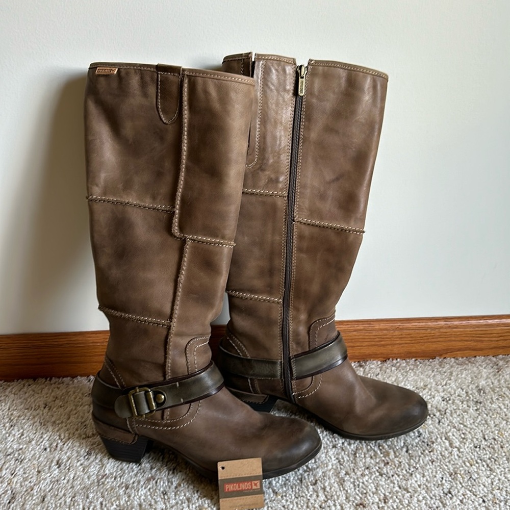 Pikolinos leather fashion boots knee high EUC